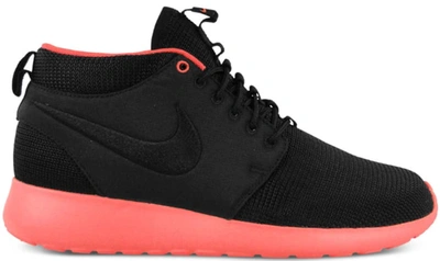 Pre-owned Nike  Rosherun Mid Black Atomic Red In Black/black-atomic Red