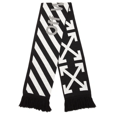 Pre-owned Off-white Arrows Scarf (ss19) Black/white