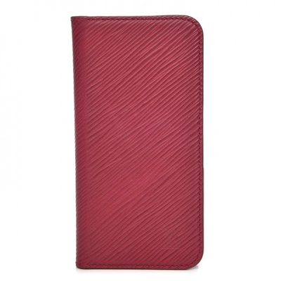 Pre-owned Louis Vuitton  Folio Case Iphone X Epi Fuchsia