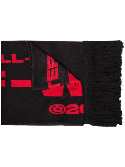 Off-white Bats Scarf With Fringes In Black