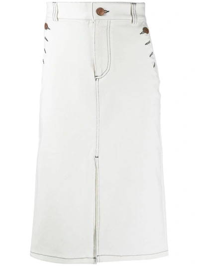 See By Chloé See By Chloe White Denim Parade Skirt