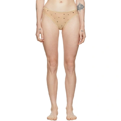 Le Petit Trou Beige Micro Star Sabrina Briefs In Nude