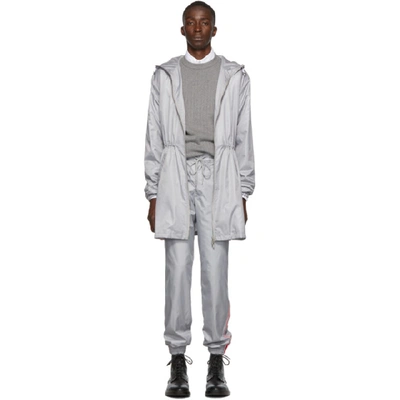 Thom Browne Grey Ripstop Zip Up Parka In 055 Lt Gry