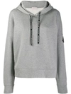 Moncler Logo Drawstrings Hoodie In Grey