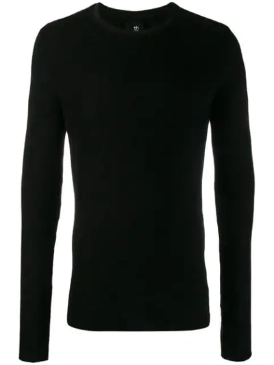 Thom Krom Long-sleeve Fitted Jumper In Black