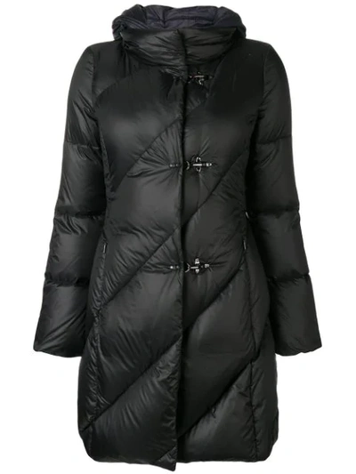 Fay Hooded Padded Coat In Black
