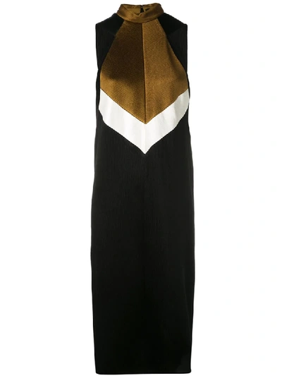 Proenza Schouler Glace Pleated Cut Out Dress In Black