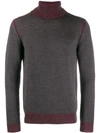 Roberto Collina Ribbed Roll Neck Sweater In Grey