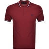 Fred Perry Twin Tipped Polo T Shirt Burgundy In Burgandy