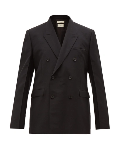 Bottega Veneta Black Double-breasted Worsted Mohair And Wool-blend Blazer