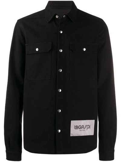 Rick Owens Logo Patch Shirt In Black