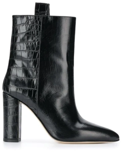Paris Texas Embossed Detail Boots In Black