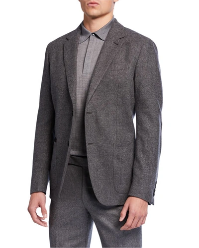 Ermenegildo Zegna Men's Herringbone Two-button Jacket In Gray