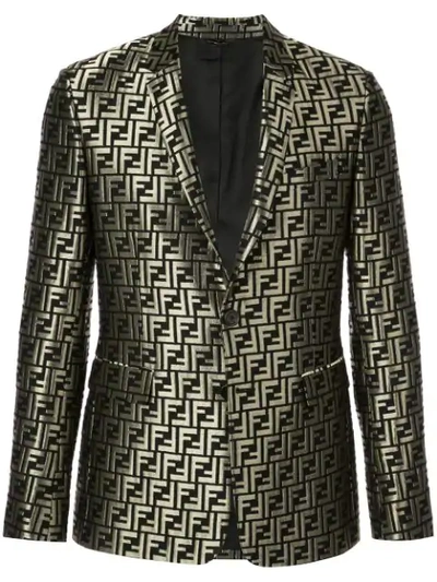 Fendi Men's Metallic Ff Two-button Jacket In Multicolor