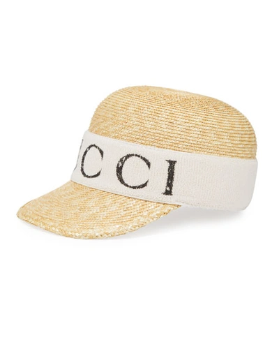 Gucci Men's Rocky Straw Hat In White