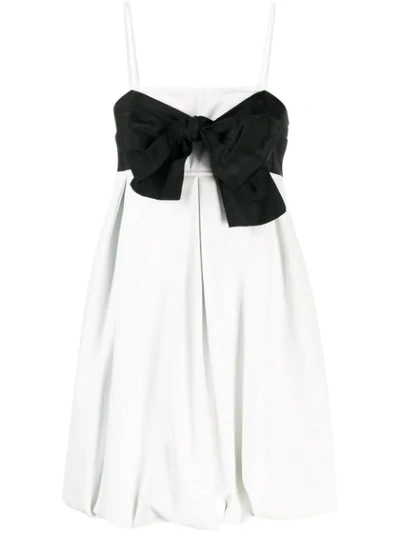 Brognano Contrasting Bow Puffball Dress In White