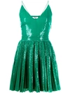 Msgm Sequin Embroidered Mini Dress In Green