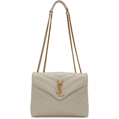 Saint Laurent Loulou Small Matelasse Calfskin Flap-top Shoulder Bag In  White | ModeSens
