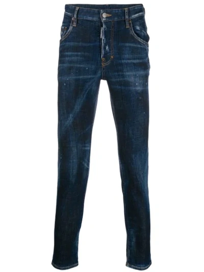 Dsquared2 Distressed Skinny Jeans In Blue
