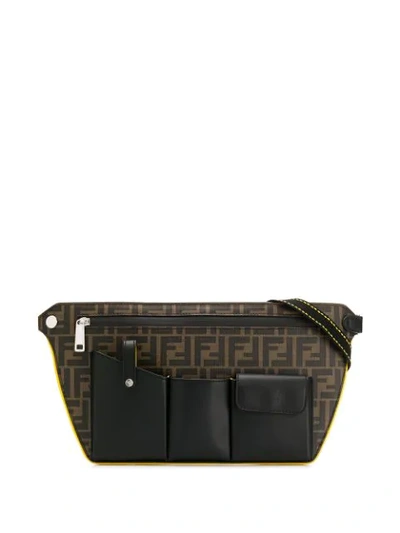 Fendi Ff Multi-pocket Belt Bag In Brown