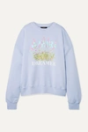 Amiri Oversized Printed Cotton-jersey Sweatshirt In Light Blue