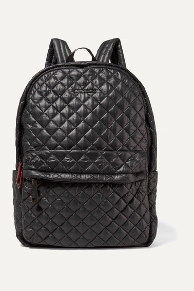 Mz Wallace Metro Leather-trimmed Quilted Shell Backpack In Black