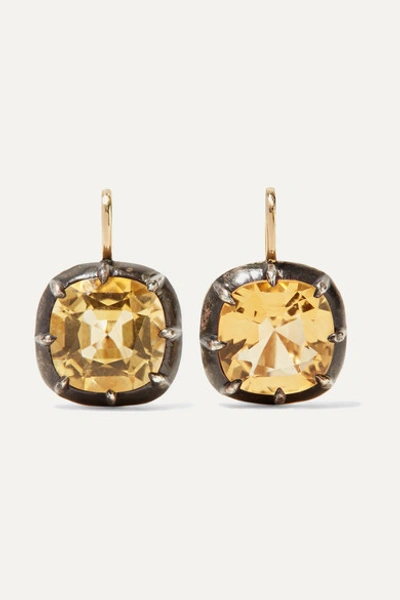 Fred Leighton Collection 18-karat Gold And Sterling Silver Citrine Earrings