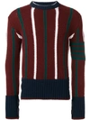 Thom Browne 4-bar Banker Stripe Pullover In Purple