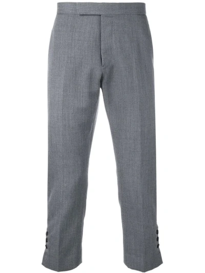 Thom Browne Slim-fit Mid-rise Trouser In Grey