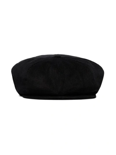 Yohji Yamamoto Casket Corduroy Hat In Black