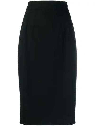 Dolce & Gabbana Straight Fit Knee-length Skirt In Black