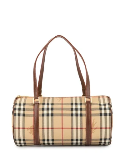 Burberry Check Tote Bag - Brown In Brown