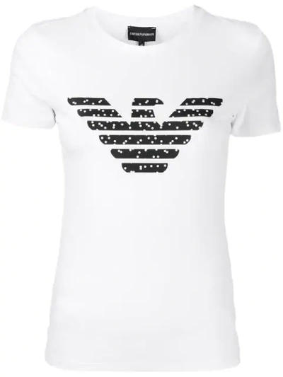 Emporio Armani Logo Printed T-shirt In White