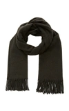 Acne Studios Canada Fringed Wool Scarf In Green