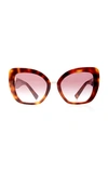 Valentino Square-frame Tortoiseshell Acetate Sunglasses In Neutral