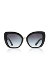 Valentino Square-frame Tortoiseshell Acetate Sunglasses In Black