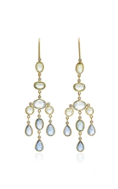 Amrapali Darshana 18k Gold Sapphire Earrings In Multi