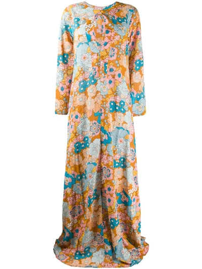 Dodo Bar Or Nilli Printed Cotton Maxi Dress In Brown