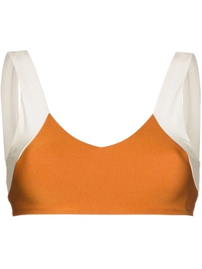 Odyssee Madison Contrast Bikini Top In Orange