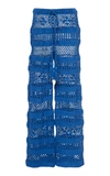 Akoia Swim Lilou Crocheted Cotton Wide-leg Pants In Blue