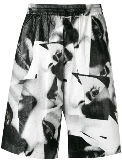 Dsquared2 Black & White Men's Eye Printed Shorts