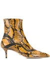 Paula Cademartori High Heels Ankle Boots In Yellow Leather