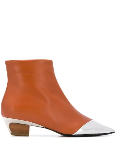 N°21 Low Heels Ankle Boots In Leather Colour Leather