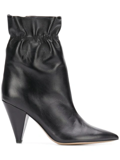 Fabio Rusconi High Heels Ankle Boots In Black Leather