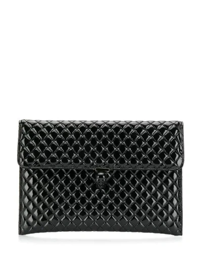 Alexander Mcqueen Quilted Envelope Clutch Bag In Black