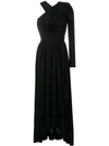 Givenchy Asymmetric Ruched Crepe-jersey Gown In Black