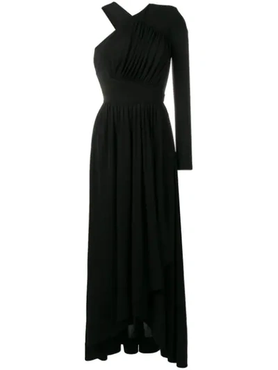 Givenchy Asymmetric Ruched Crepe-jersey Gown In Black