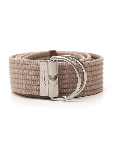 Givenchy Buckle Canvas Belt In Beige