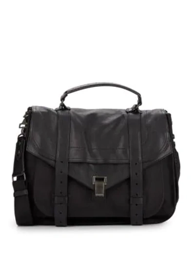 Proenza Schouler Canvas & Leather Ps1 Extra-large Satchel In Black