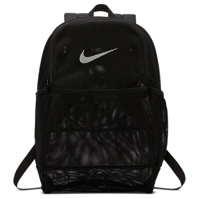 Nike Brasilia Mesh Training Backpack In Black/white
